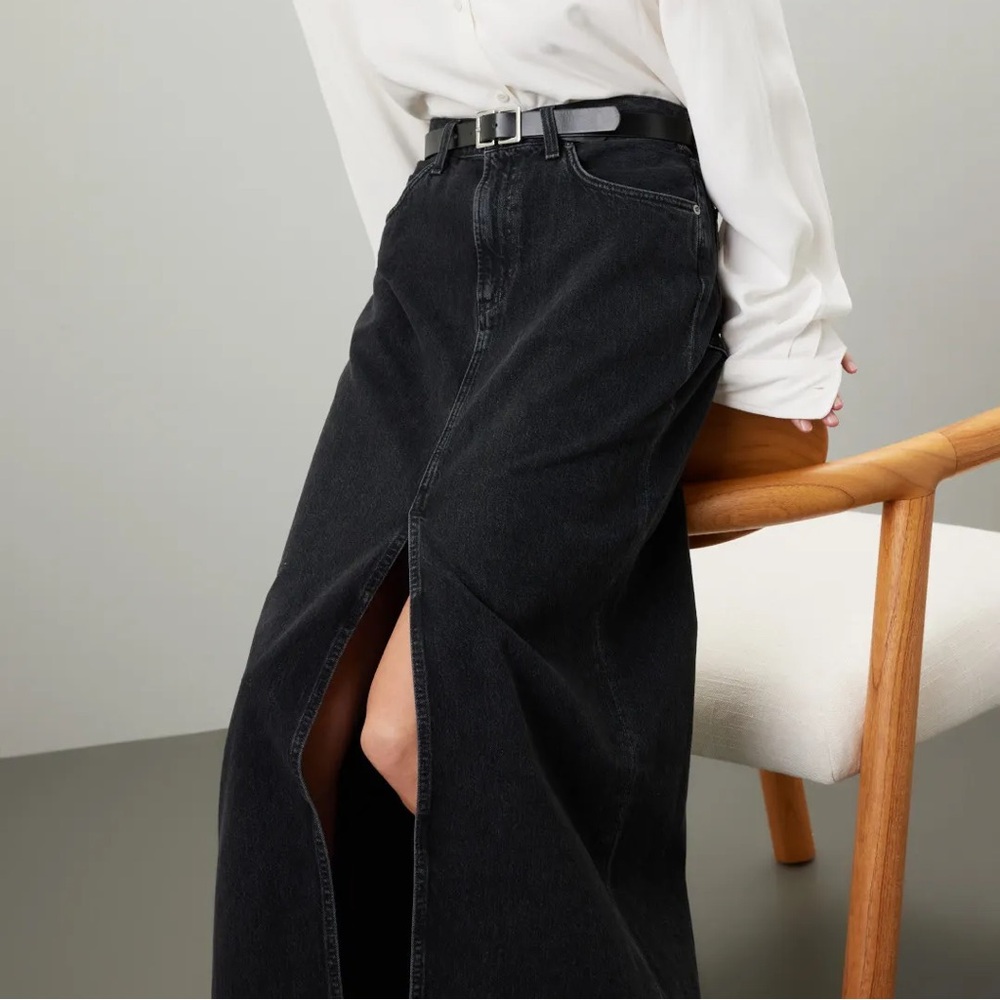 Agolde Black Denim Skirt